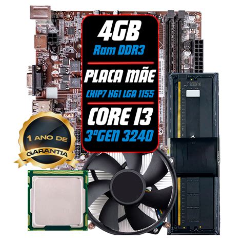 Kit Upgrade Placa Mae Processador I Ddr Gb