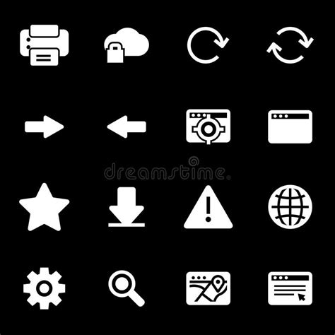 Vector White Browser Icons Set Stock Illustration Illustration Of