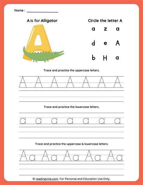 Tracing Uppercase And Lowercase Letter A Worksheet Image Readingvine