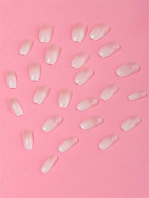 Instantly Upgrade Your Look With 24pcs Short Oval Fake Nail And 1pc Nail