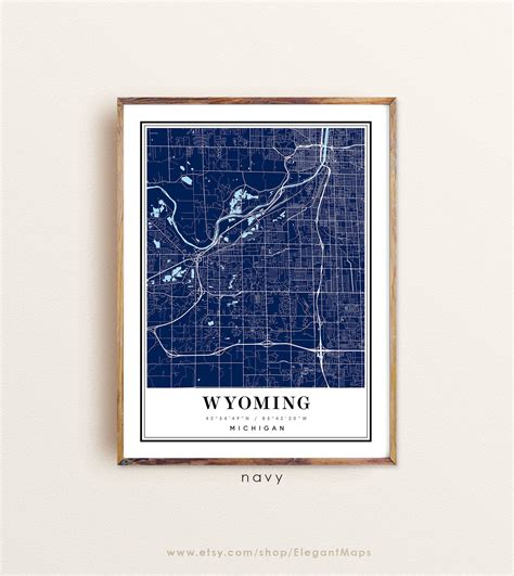 Wyoming Michigan map Wyoming MI map Wyoming city map | Etsy