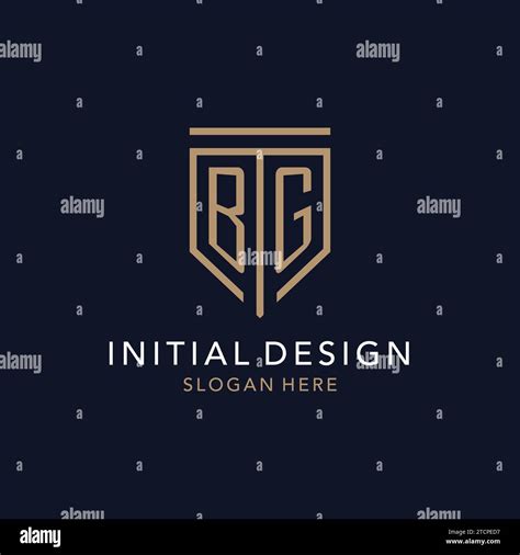 Bg Initial Logo Monogram With Simple Luxury Shield Icon Design