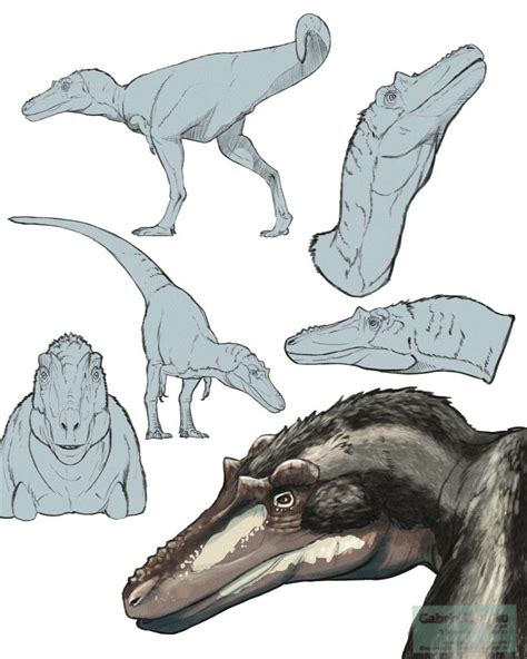 An Image Of Some Dinosaurs That Are In The Process Of Being Drawn By