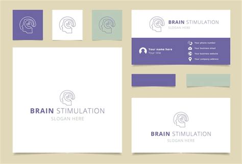 Premium Vector Brain Simulation Logo Design With Editable Slogan Branding