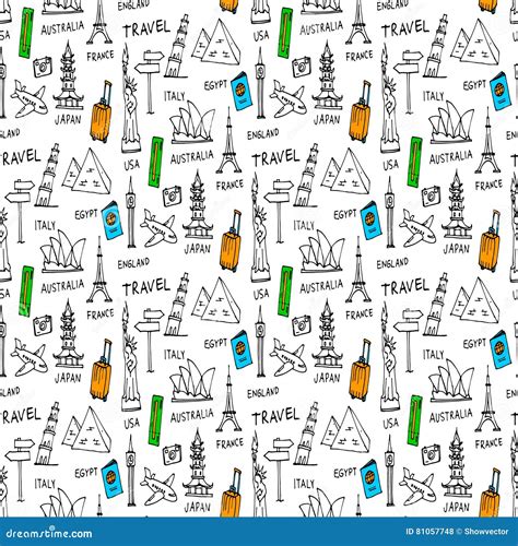 Doodles Seamless Pattern Vector Editorial Stock Photo Illustration Of