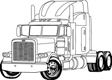 Big Rig Truck Coloring Page Poster Etsy Canada