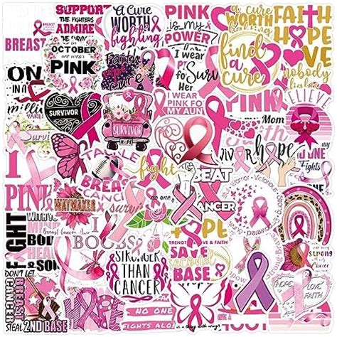 Amazon Breast Cancer Awareness Stickers Decals 50 Pcs Breast