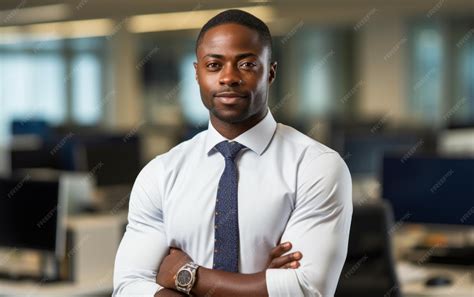 premium ai image portrait  african american businessman manager