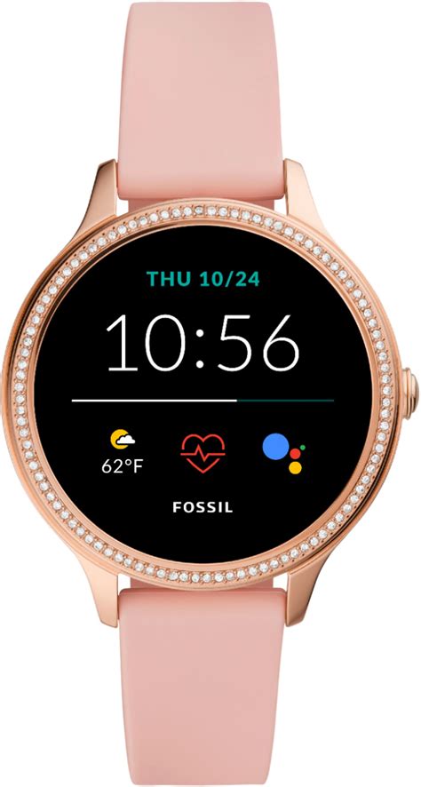 Fossil Gen 5e Smartwatch 42mm Silicone Blush FTW6066 Best Buy