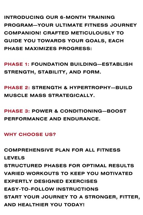 6 Month Training Plan Transform Your Physique Fitness Ebook Etsy