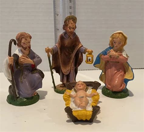 VINTAGE NATIVITY MARY Joseph Baby Jesus Wise Man Figurine Italy Depose