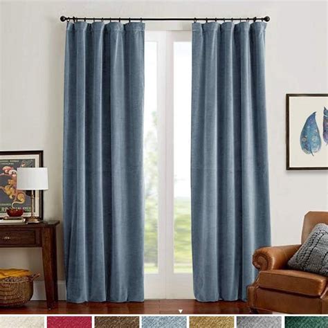 Velvet Curtains Dark Slate Blue Thermal Insulated Super