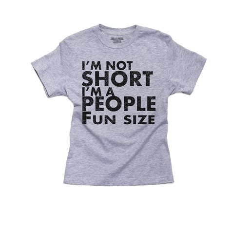 I'm Not Short, I'm A People Fun Size Boy's Cotton Youth Grey T-Shirt ...