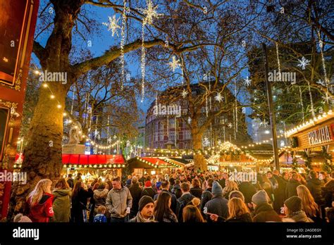 Christmas Market, Leicester Square, London, England, UK Stock Photo - Alamy