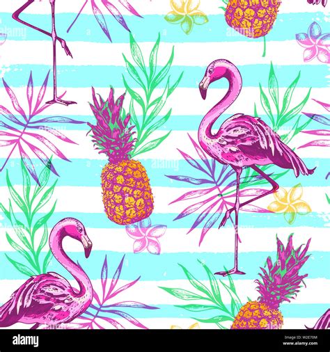 Seamless Flamingo Bird Pattern Hi Res Stock Photography And Images Alamy