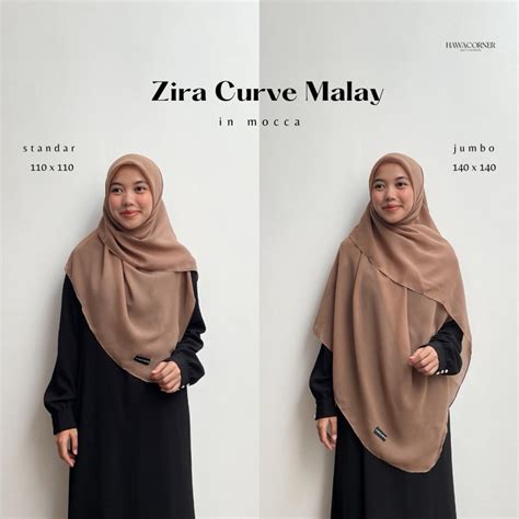 Jual HAWACORNER ZIRA Hijab Malay Segi Empat Oval 110x110 140x140