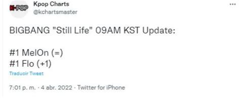 Bigbang Comeback “still Life” Triunfa En Charts Musicales Coreanos Melon Genie Spotify