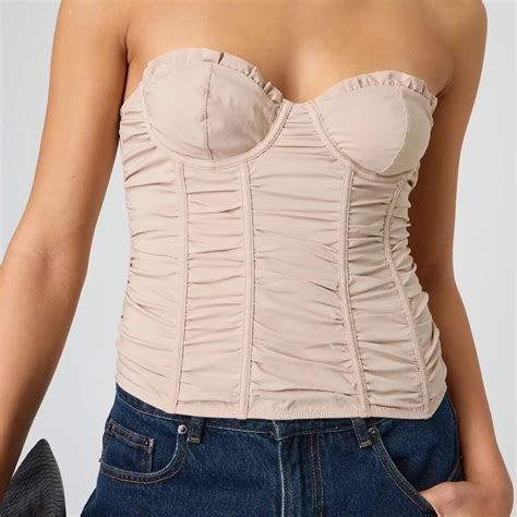 Glassons Ruched Corset Nude Never Worn Comes With Depop