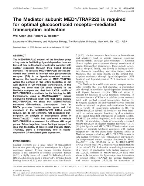 Pdf The Mediator Subunit Med Trap Is Required For Optimal