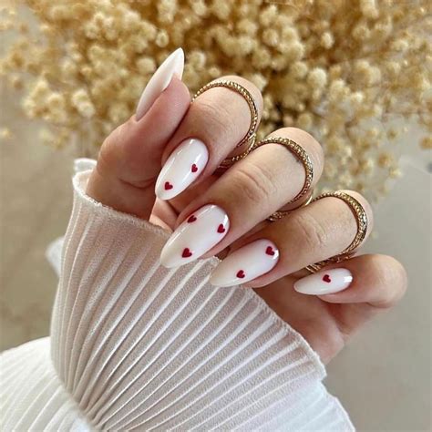 Amazon White Valentines Day Press On Nails Medium Almond Fake