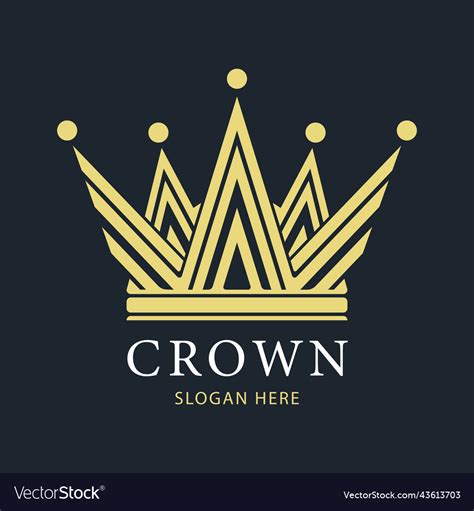 Creative Crown Logo Design Template Royalty Free Vector