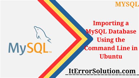 Importing A Mysql Database Using The Command Line In Ubuntu Web