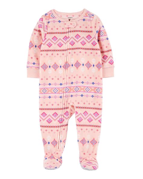 Riachuelo Macacão pijama bebê em fleece geométrico rosa Carter s