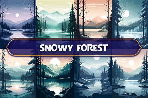 SNOWY FOREST WALLPAPER Graphic by KDP MASTER'S · Creative Fabrica