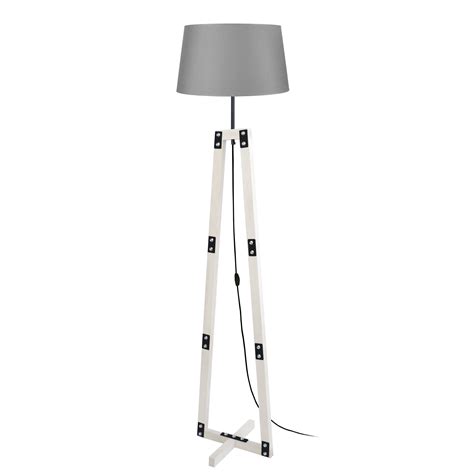 VILARS Lampadaire Colonne Bois Blanc Et Gris Leroy Merlin