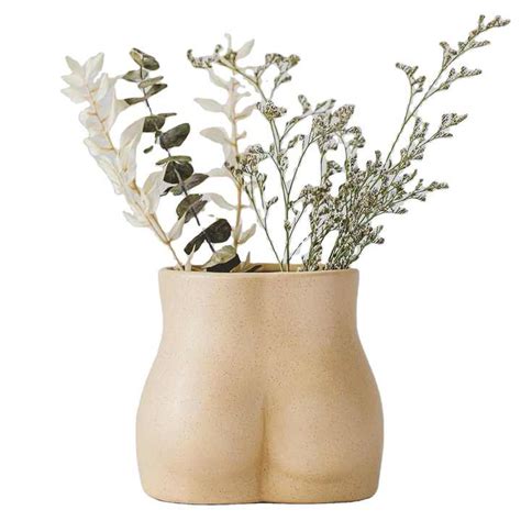 Boob Planter Female Form Ceramic Flower Plant Vase With Drainage Hole Unique Bust Sculpture
