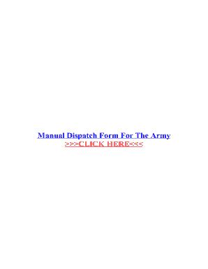 Army Manual Dispatch Form Fill Online Printable Fillable Blank