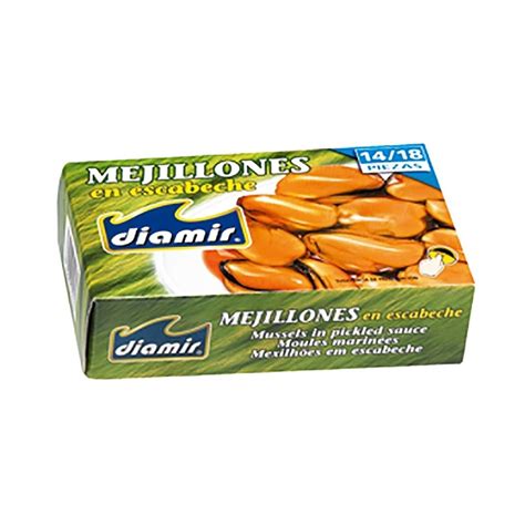 Pack 5 Uds Diamir Mejillones En Escabeche 14 18 Piezas 115 Gr