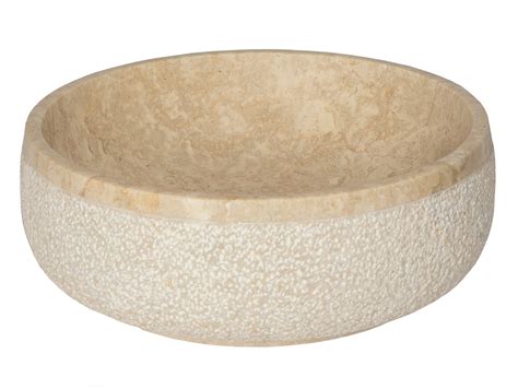 Round Beige Marble Vessel Sink – Rustic Sinks