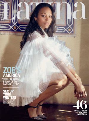 Zoe Saldana Poses For Latina Magazine Talks Nina Biopic Fashion Gone Rogue