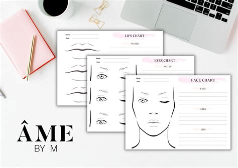 Makeup Artist Templates Set Makeup Practice Sheets Makeup Etsy