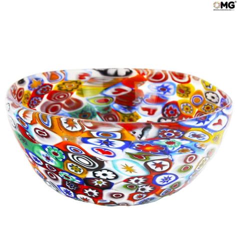 Plate Millefiori Multicolor Original Murano Glass Omg