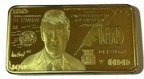 Trump Dollar Bill Gold Bullion Bar Collectible