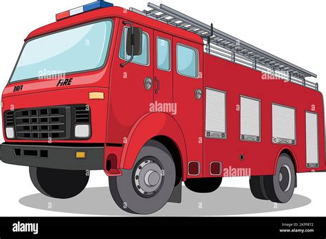 Vector illustration of Fire engine cartoon Stock Vector Image & Art - Alamy