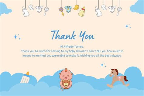 Free Printable Baby Shower Thank You Cards