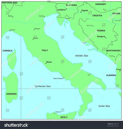 Sea Maps Series Adriatic Sea Stock Photo 5456719 Shutterstock