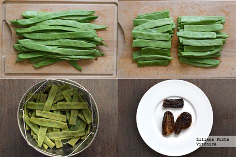 Judías verdes con anchoas, tomate seco y almendras. Receta saludable