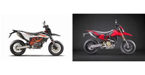 Motorrad Vergleich KTM 690 SMC R 2019 Vs Ducati Hypermotard 698 Mono 2024