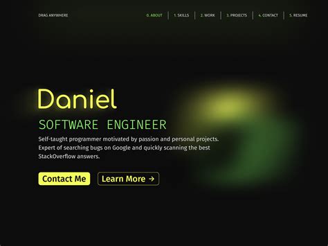 Daniel Web Developer Portfolio by Falzo Creations on Dribbble