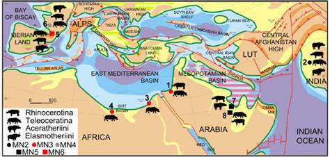 Early Miocene Paleogeographic Map Modified From Popov Et Al 2004