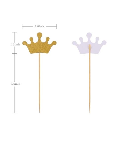 Pack Cupcake Toppers Gold Glitter Crown Cake Toppers First Birthday