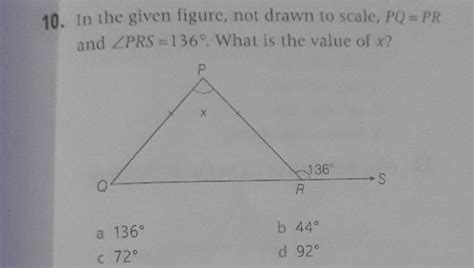 In The Given Figure Not Drawn To Scale Pq Pr And Prs What Is