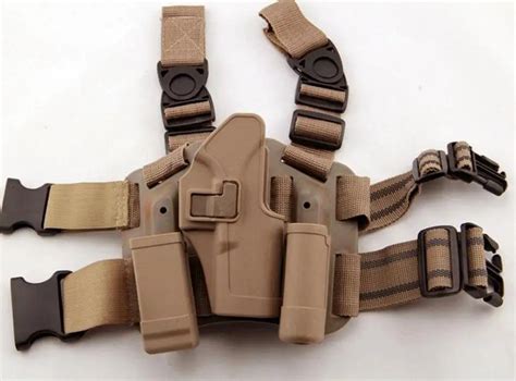 Tactical Military Gun Holster Pouch Hunting Molle Pistol Drop Leg Thigh