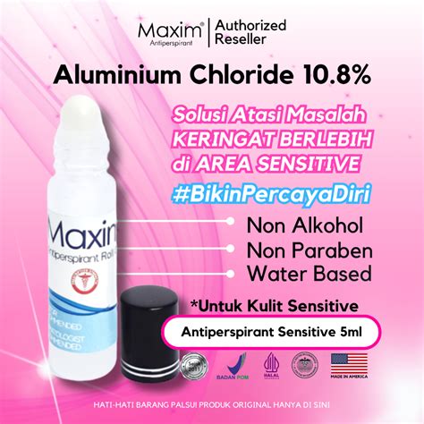 Jual Maxim Antiperspirant Sensitive 5ml ORI Roll On Obat Bau Badan Dan