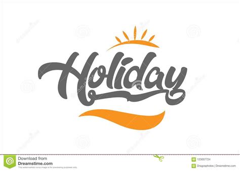 Holiday Black Hand Writing Word Text Typography Design Logo Icon Stock