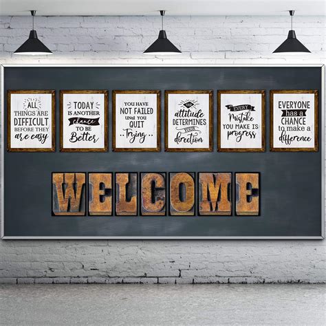 Industrial Chic Bulletin Board Set Inspirational Quote Posters Funny ...